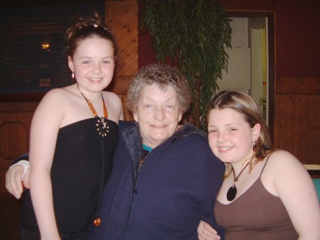 Ciara with her granny Rita and sister Claire